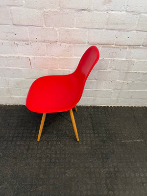 Red Dining Chair with Wooden Legs - PRICE DROP