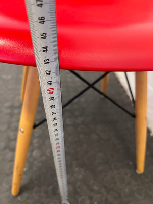 Red Dining Chair with Wooden Legs - PRICE DROP