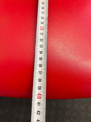 Red Dining Chair with Wooden Legs (Cracked Seat) - PRICE DROP