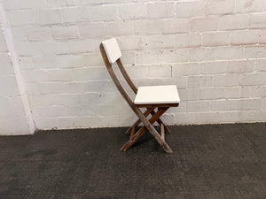Wooden Framed White Seat Garden Chair