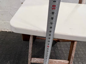 Wooden Framed White Seat Garden Chair