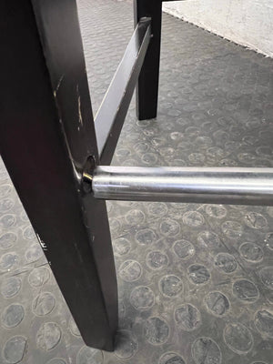 White Pleather Bar Stools with Wooden Legs - PRICE DROP