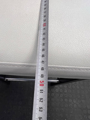 White Pleather Bar Stools with Wooden Legs - PRICE DROP