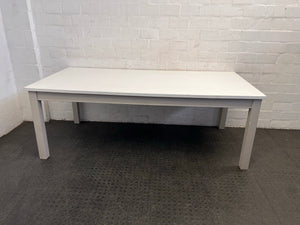 White Six Seater Dining Table (1m x 2.1m) - REDUCED