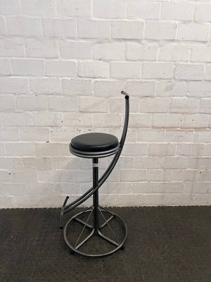 Black Pleather Bar Stool - PRICE DROP