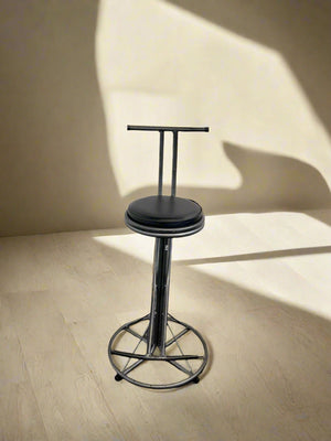 Black Pleather Bar Stool - PRICE DROP