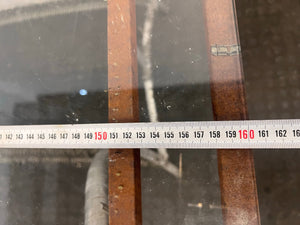 Wicker and Metal Framed Glass Top Outdoor Table (Some Rust on Metal)