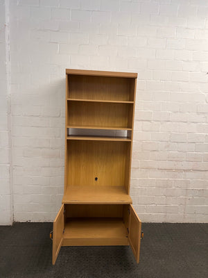 Two Door Light Oak Print Wall Unit (Chipped) - REDUCED