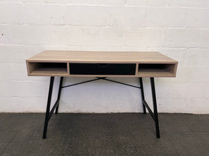 Wooden Writing Desk with a Black Drawer and Frame (Minor Chip)