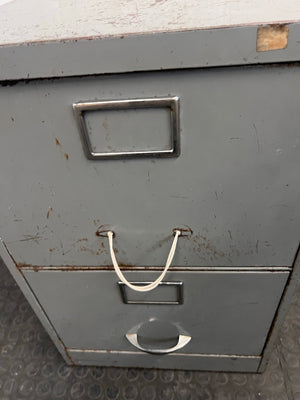 Steel Two Drawer Filing Cabinet (Rusted Top) - REDUCED