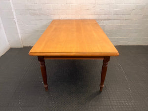Wooden Light Oak Six Seater Dining Table with Turned Legs (1.1m x 1.78m) - REDUCED