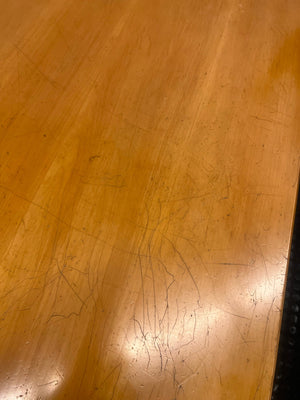 Wooden Light Oak Six Seater Dining Table with Turned Legs (1.1m x 1.78m) - REDUCED