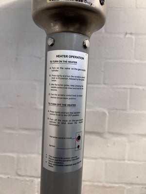 Silver Elva Outdoor Gas Heater - PRICE DROP