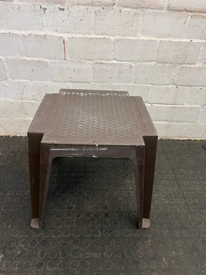 Brown Plastic Stool (White Scuffs)