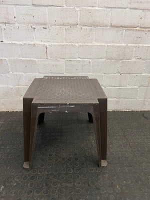 Brown Plastic Stool (White Scuffs)