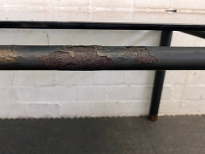 Large Glass Top Outdoor Table (Slightly Rusted)