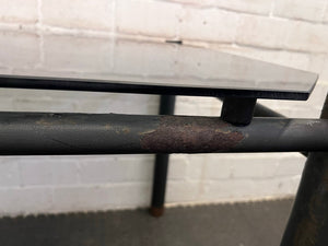 Large Glass Top Outdoor Table (Slightly Rusted)