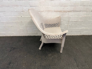 White Wicker Outdoor Chair