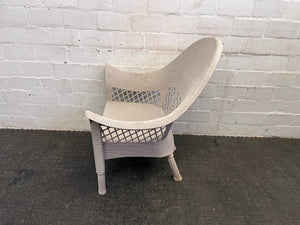 White Wicker Outdoor Chair