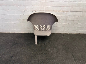 White Wicker Outdoor Chair (Missing Leg)