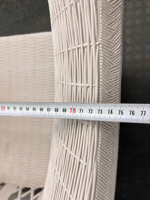 White Wicker Outdoor Chair (Missing Leg)