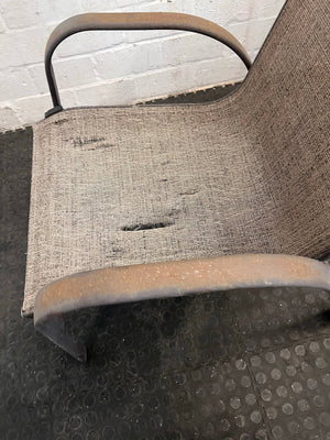 Grey Metal Framed Patio Chair (Some Tears in Material)