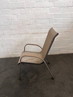 Grey Metal Framed Patio Chair (Some Tears in Material)