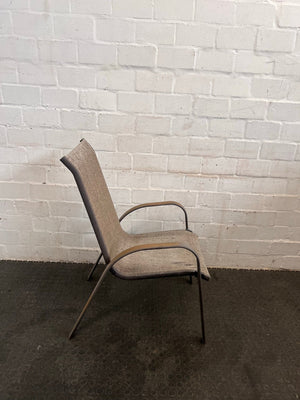 Grey Metal Framed Patio Chair (Some Tears in Material)