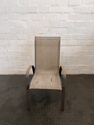 Grey Metal Framed Patio Chair (Some Tears in Material)