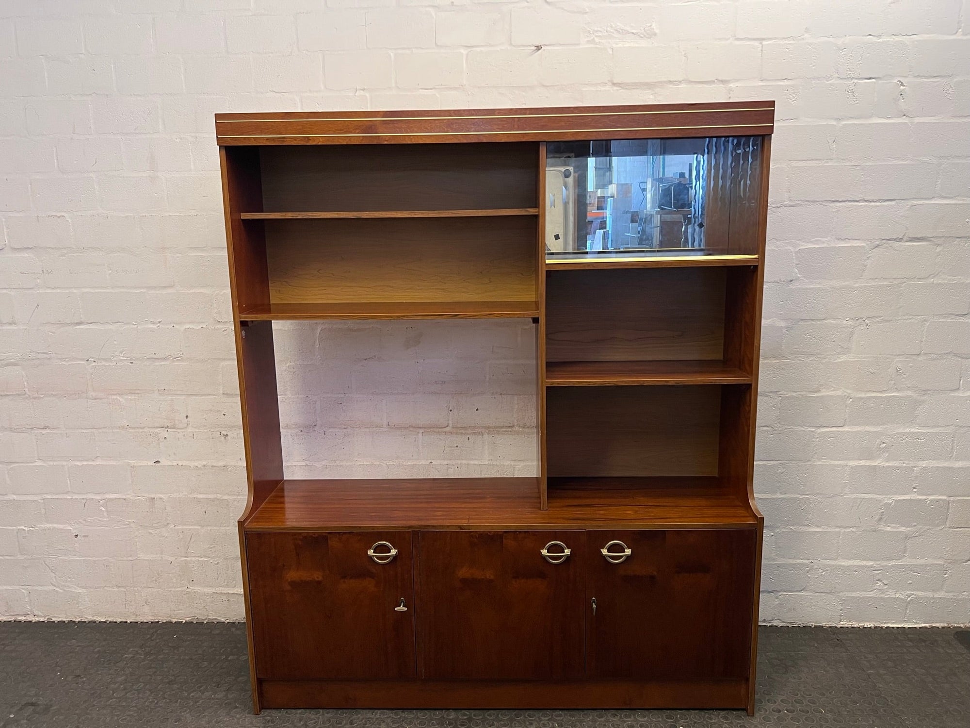 Three Door Wood Print TV Unit (Slight Chipping and Scratches) - REDUCED