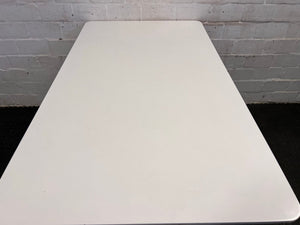 White Top Dining Table with Wooden Legs - REDUCED
