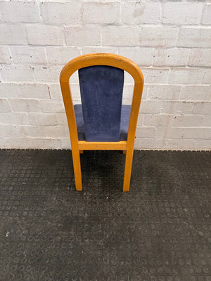 Wooden Blue Cushioned Dining Chair - PRICE DROP