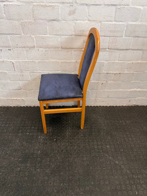 Wooden Blue Cushioned Dining Chair