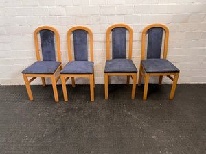 Wooden Blue Cushioned Dining Chair - PRICE DROP