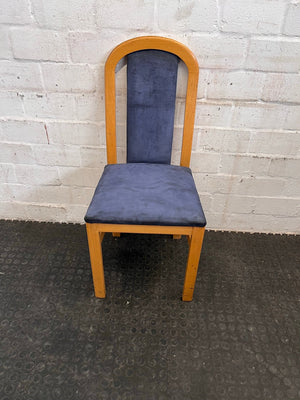 Wooden Blue Cushioned Dining Chair - PRICE DROP