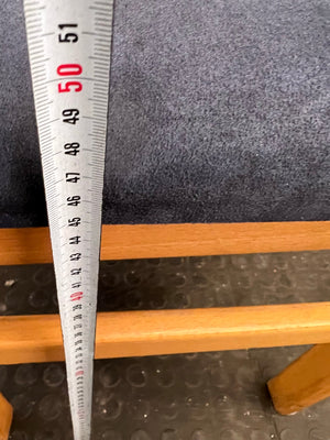 Wooden Blue Cushioned Dining Chair (Slight Damage/Crack In Wood) - PRICE DROP