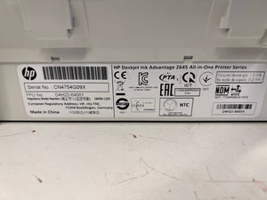 White HP 2645 All in One Desk Jet Advantage Printer - PRICE DROP