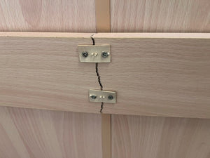 Light Wood Print L-Shaped Desk and Shelves