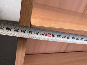 Light Wood Print L-Shaped Desk and Shelves