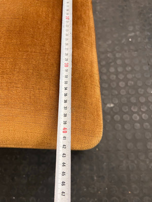 Wooden Dining Chair with Mustard Fabric Seat - PRICE DROP