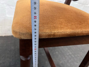 Wooden Dining Chair with Mustard Fabric Seat - PRICE DROP