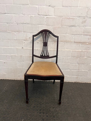 Wooden Dining Chair with Cream Cushioned Seat