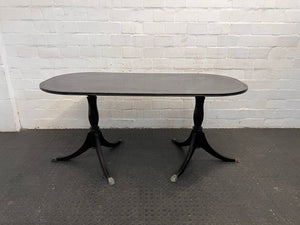 Oval Shaped Dark Wood Dining Table (Missing Glide) - REDUCED
