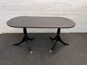 Oval Shaped Dark Wood Dining Table (Missing Glide) - REDUCED