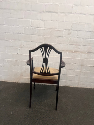 Wooden Dining Chair with Cream Cushioned Seat (Arm Rests) - PRICE DROP