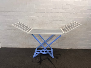 Blue and White Folding Laundry Rack
