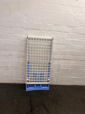 Blue and White Folding Laundry Rack