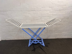 Blue and White Folding Laundry Rack