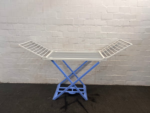 Blue and White Folding Laundry Rack