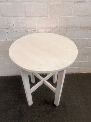 White Straight Legged Side Table